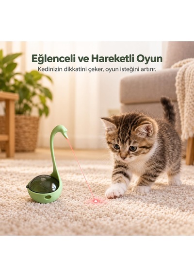 Lazerli Mama Hazneli İnteraktif Kedi Oyuncağı, Ödül Mamalı Kuğu Tasarım, Pilli Hareketli Lazer Oyuncak, Zihinsel Uyarım Ve Egzersiz İçin Kedi Aktivite Oyuncağı, Piller Dahil Yeşil Lazerli Mama Hazneli İnteraktif Kedi Oyuncağı, Ödül Mamalı Kuğu Tasarım, Pilli Hareketli Lazer Oyuncak, Zihinsel Uyarım Ve Egzersiz İçin Kedi Aktivite Oyuncağı, Piller Dahil Yeşil