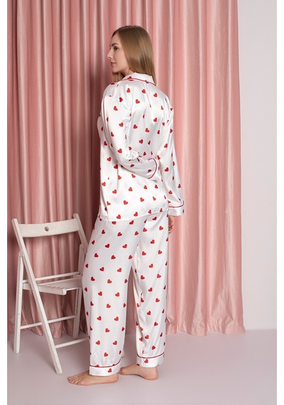 Jumelles Kadın Krem Saten Pijama Takımı Krem
