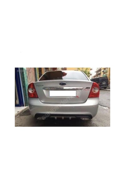 Ford Focus 2 Uyumlu Difüzör Difizör Gri + Kare Egzoz Görünüm C Tip 2004 - 2010