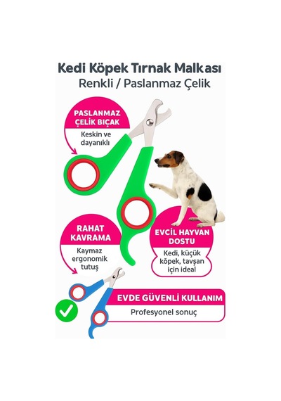 Yunhan Kedi Köpek Tırnak Makası Renkli Paslanmaz Çelik Tırnak Kesici Evcil Hayvanlar İçin Güvenli Ve Erg