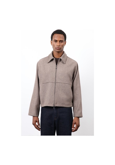 Antioch Regular Fit Dokulu Erkek Mont Koyu Vizon