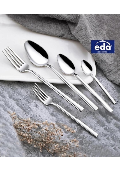 Eda Marmara 60 Parça 12 Kişilik Çatal Kaşık Seti 1810 Cr-ni Gümüş