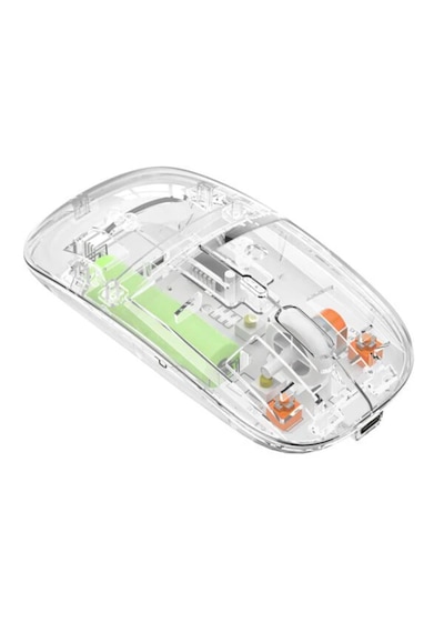 Şeffaf Tasarım Bluetooth + 2.4g Kablosuz Şarjlı Mouse -