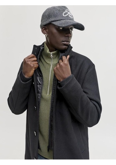 Jack & Jones Jack&jones Jjedetroıt Coat Styd Aw25 Erkek Kaşe Kaban Siyah