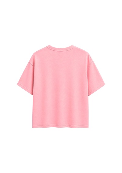 Mixray 2101 Kadın Bisiklet Yaka Soft Oversize Basic Modal T-shirt Pembe