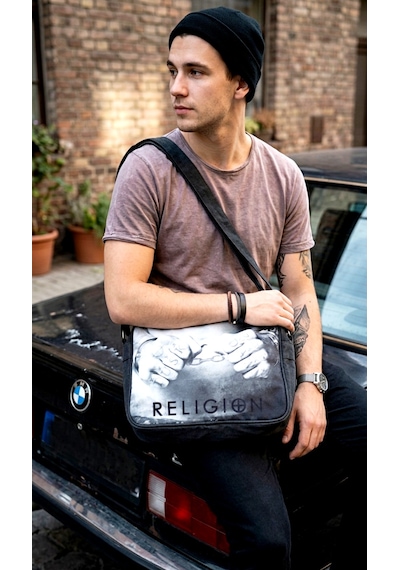 Religion Uk Kanvas Unisex Messenger Postacı Omuz Çantası Koyu Gri