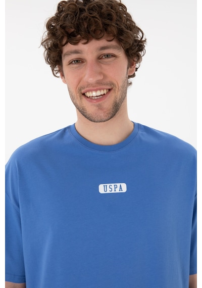 U.S. Polo Assn. Erkek Oversize Fit Bisiklet Yaka İndigo Tişört 50305923-VR028 U.S. Polo Assn. Erkek Oversize Fit Bisiklet Yaka İndigo Tişört 50305923-VR028
