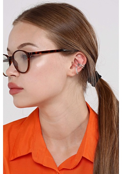 2'li Gold Renk Kuzey Yıldızı Earcuff Cuff Silver