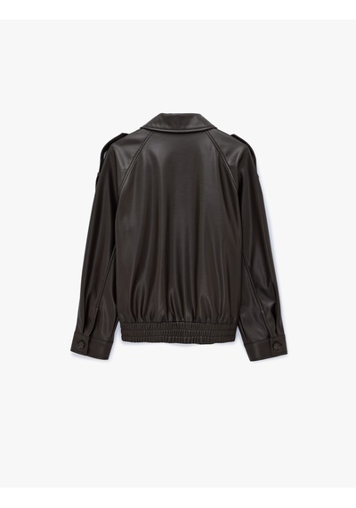 Koton Uzun Kollu Apoletli Cepli Fermuarlı Suni Deri Oversize Bomber Ceket Kahverengi 7wak20008ew Kahve Koton Uzun Kollu Apoletli Cepli Fermuarlı Suni Deri Oversize Bomber Ceket Kahverengi 7wak20008ew Kahve
