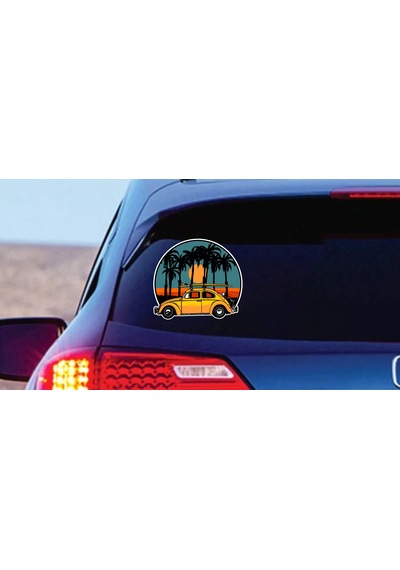 Classic Volkswagen Vosvos Sticker - Araba Oto Motosiklet Karavan Sticker - 00065 30x27 Cm
