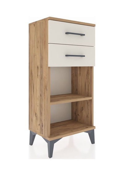 Arges Komodin Tek Raflı 2 Çekmeceli 44x30x96 Çam-aytaşı Atlas Çam