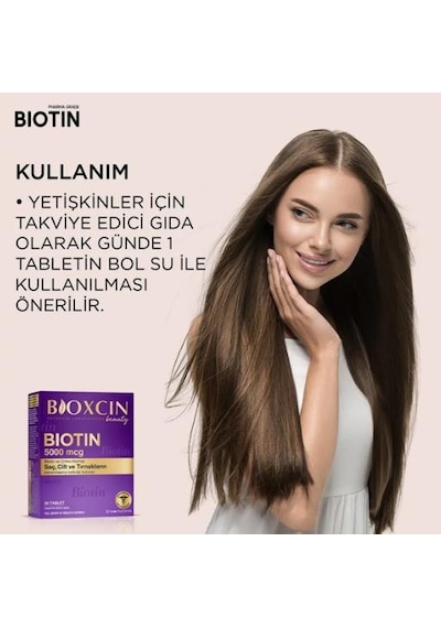 Bioxcin Biotin 5000 Mcg Takviye Edici Gıda 30 Tablet