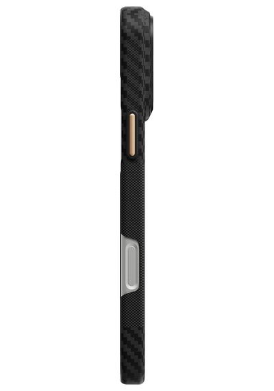 Apple iPhone 18 Pro Max Kılıf M-safe Uyumlu 600d Raptic Aramid Fiber Karbon Geotik Serisi Kapak Siyah