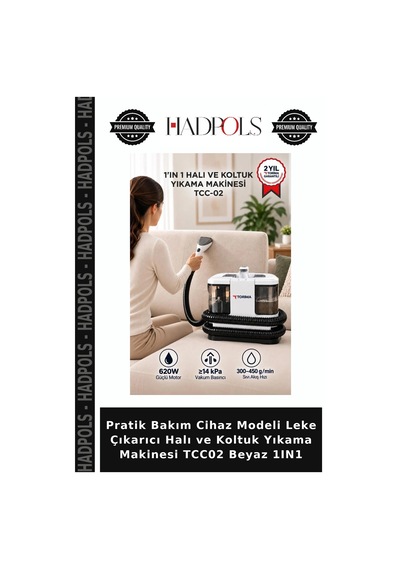 Pratik Bakım Cihaz Modeli Leke Çıkarıcı Halı Ve Koltuk Yıkama Makinesi Tcc02 Beyaz 1ın1
