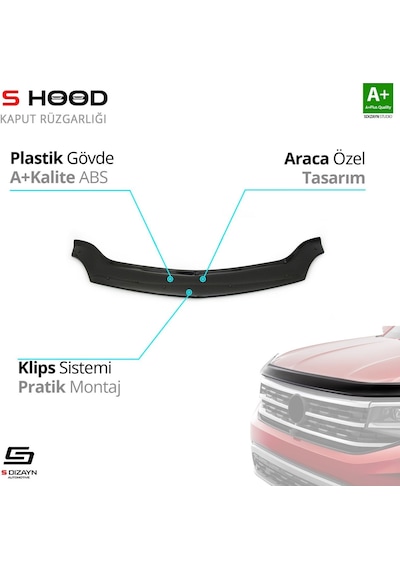 S-dizayn Renault Kangoo Abs Plastik Kaput Rüzgarlığı 2008-2013 A+kalite
