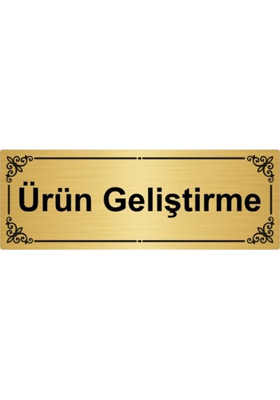 Ürün Geliştirme 7x20cm Altın Renk Metal Yönlendirme Levhası