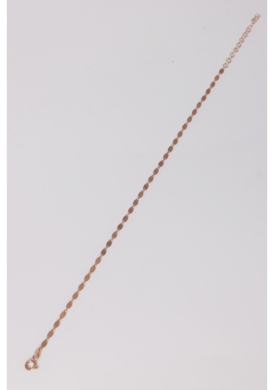 925 Ayar Gümüş Halhal Rose Mekik Pullu Halhal Barcode Gümüş - Rose Gold
