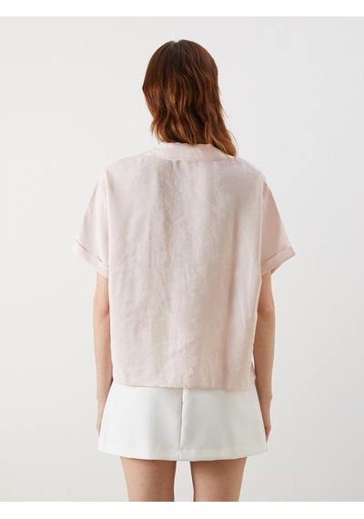 Lcw Vision Pembe Oversize Modal Karışımlı Kadın Gömlek