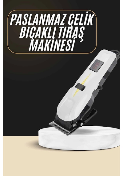 Epilons 2025 Model Şarjlı Dijital Saç Sakal Tıraş Makinesi Islak Kuru Kullanıma Uygun 1.5 Saat