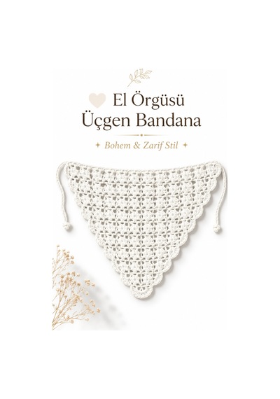 El Örgüsü Saç Bandanası Bohem Bone Yazlık Kombin Bandana Saç Aksesuarı Beyaz 87106486