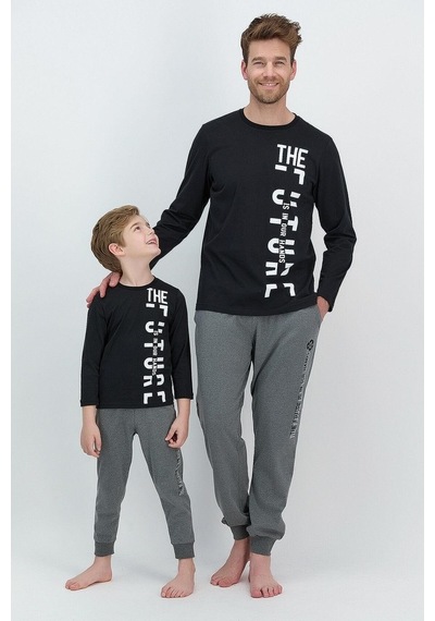 Rolypoly 2539 Garson The Future Siyah Erkek Çocuk Pijama Takımı