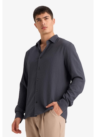 Defacto Modern Fıt Polo Yaka Dokuma Uzun Kollu Gömlek D7246ax26spgr499 Gri-gr499 Defacto Modern Fıt Polo Yaka Dokuma Uzun Kollu Gömlek D7246ax26spgr499 Gri-gr499