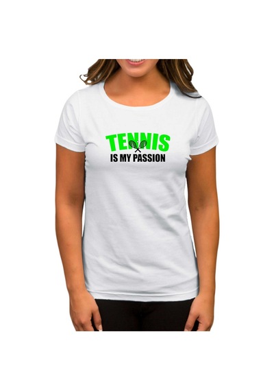 Tennis is My Passion Beyaz Kadın Tişört Beyaz