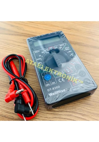 Dijital Multimetre Led Ekranlı Avometre Mini Ölçü Aleti Akım Voltaj Direnç Ölçer