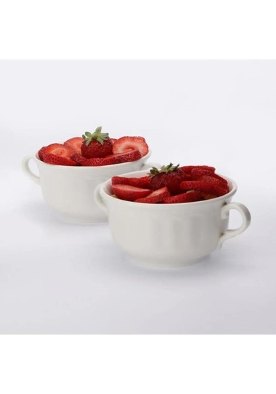 Çorba Kasesi Çift Kulplu Çorbalık Porselen Çorba Kabı 11 Cm 2 Adet Güral Porselen