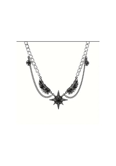 Dükkan Design Çelik Çoklu Yıldız Gotik Kolye Siyah