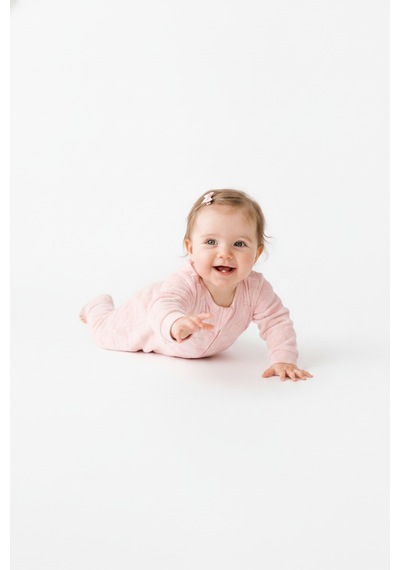 Tiffany Baby & Kids Puffy Cloudy Tasarımlı Fermuarlı Patiksiz Tulum Toz Pembe