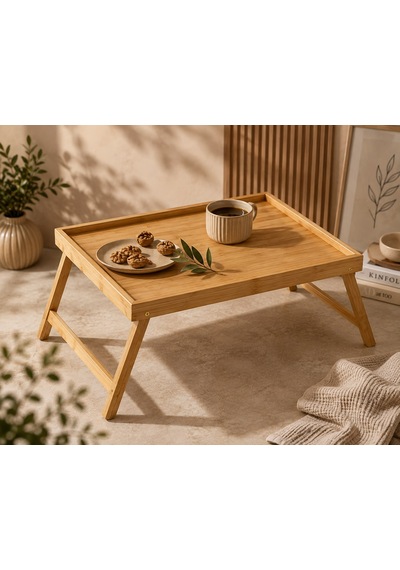 Bambu Katlanır Çok Amaçlı Sehpa 30 40 Cm Açık kahverengi