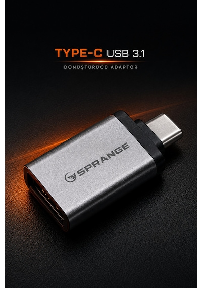 Sprange Type C Usb 3.1 Dönüştürücü Adaptör Usb To Type C Çevirici Telefon Ve Tablet  Gri