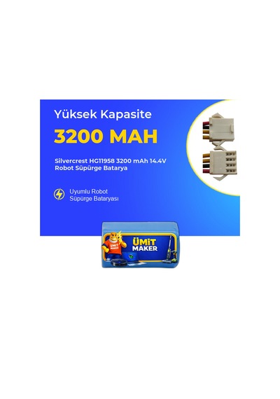 Silvercrest Hg11958 3200 Mah 14.4v Robot Süpürge Batarya