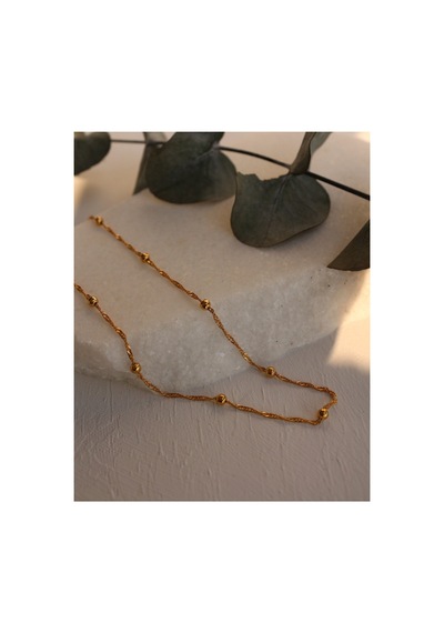 Gold Topçuk Libre Zincir 60 Cm -kararma Yapmaz- Altın
