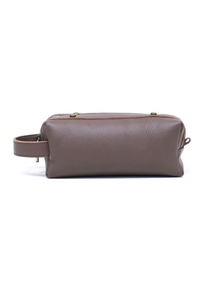 Gillario Design 06 Unisex Full Deri Toprak Renk Dopp Kit