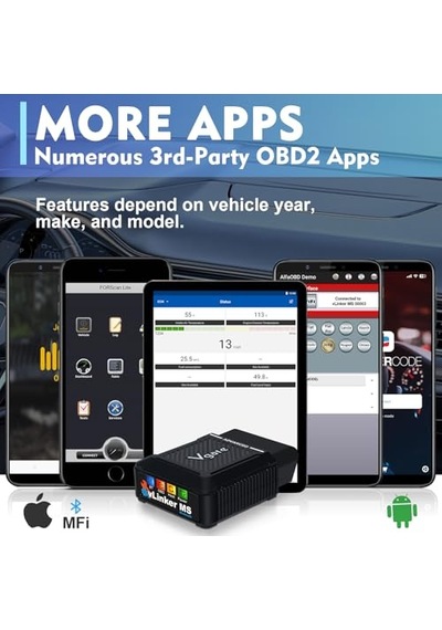 Vgate Vlinker Ms Bluetooth Obd2 Araç Tarama Cihazı İphone/ios, Android Ve Windows İçin, Çoklu Can Protokollerini Destekler Gmlan, Ms Can, Ch Can, Ls Can