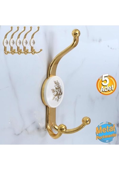 5 Adet Gold Altın Askı Dolap Askılık Askılığı Banyo Mutfak Askısı Duvar Kapı Elbise Kıyafet Vestiyer Diğer