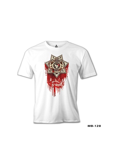 The Walking Dead - Sheriff Beyaz Erkek Tshirt