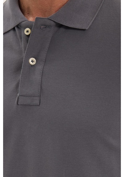 Tudors Erkek Slim Fit Dar Kesim Premium Seri %100 Pamuk Yumuşak Dokulu Merserize Gri Polo Yaka Tişört-50924