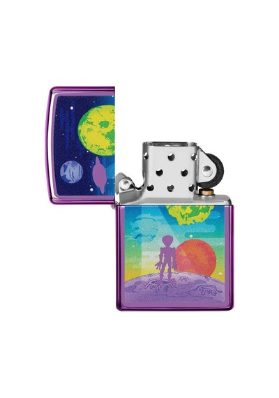 Zippo Alien Worlds Dizayn Çakmak Mor