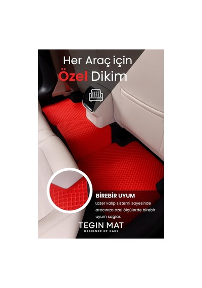 Honda Jazz 2012 2014 Executive Uyumlu Eva Oto Paspas Kırmızı Metal Topukluklu Tam Set