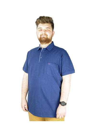 Mode Xl Erkek Tshirt Polo Yaka Cepli Klasik Pike 20552 Indigo 001
