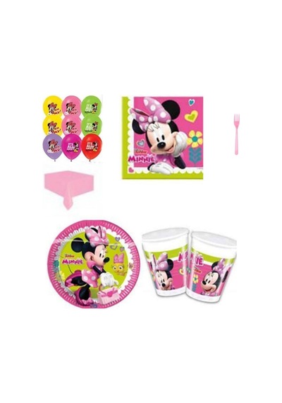 Minnie Happy Doğum Günü Süsleri Masa Seti Parti Seti Ekonomik Se