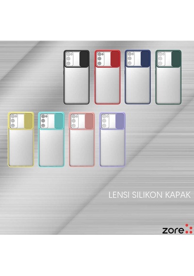 Noktaks - Samsung Galaxy Uyumlu S20 Fe - Kılıf Slayt Sürgülü Arkası Buzlu Lensi Kapak - Sarı