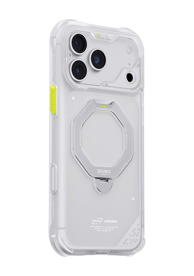 Apple iPhone 18 Pro Uyumlu Kılıf M-safe Şarj Özellikli Standlı Skinarma Saturn Kapak Beyaz