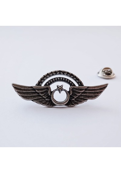 Hava Kuvvetleri Çift Köprülü Pilot Bröve Gümüş Oksit 45mm Gümüş