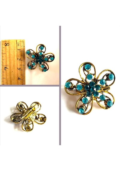 Omeniv Klasik Viktoryen Vintage Tarz Floral Broş İğne Kristal