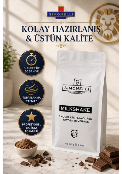 Simonelli Çikolata Aromalı Toz Milkshake Karışımı 1 KG