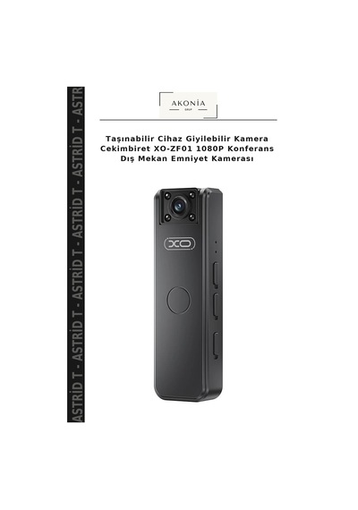 Taşınabilir Cihaz Giyilebilir Kamera Cekimbiret Xo-zf01 1080p Konferans Dış Mekan Emniyet Kamerası